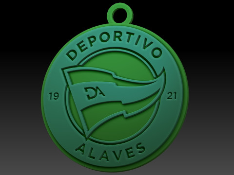 La Liga Alaves Keychain Shield color printable and renderable 3D printmodel