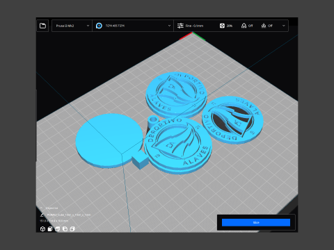 La Liga Alaves Keychain Shield color printable and renderable 3D printmodel