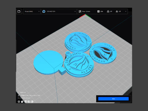 La Liga Alaves Keychain Shield color printable and renderable 3D Print Model