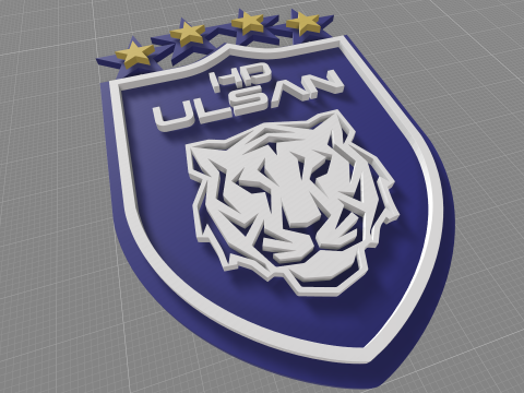 K League 1 Ulsan HD keychain shield printable and renderable 3D Принт Модель