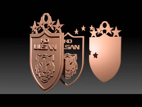 K League 1 Ulsan HD keychain shield printable and renderable 3D Print Model