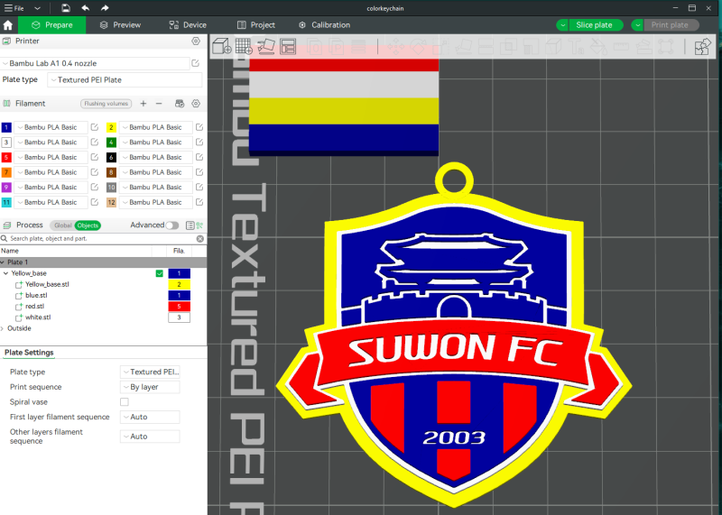 K League 1 Suwon keychain shield printable and renderable 3D Print Model .c4d .max .obj .3ds .fbx .stl .blend