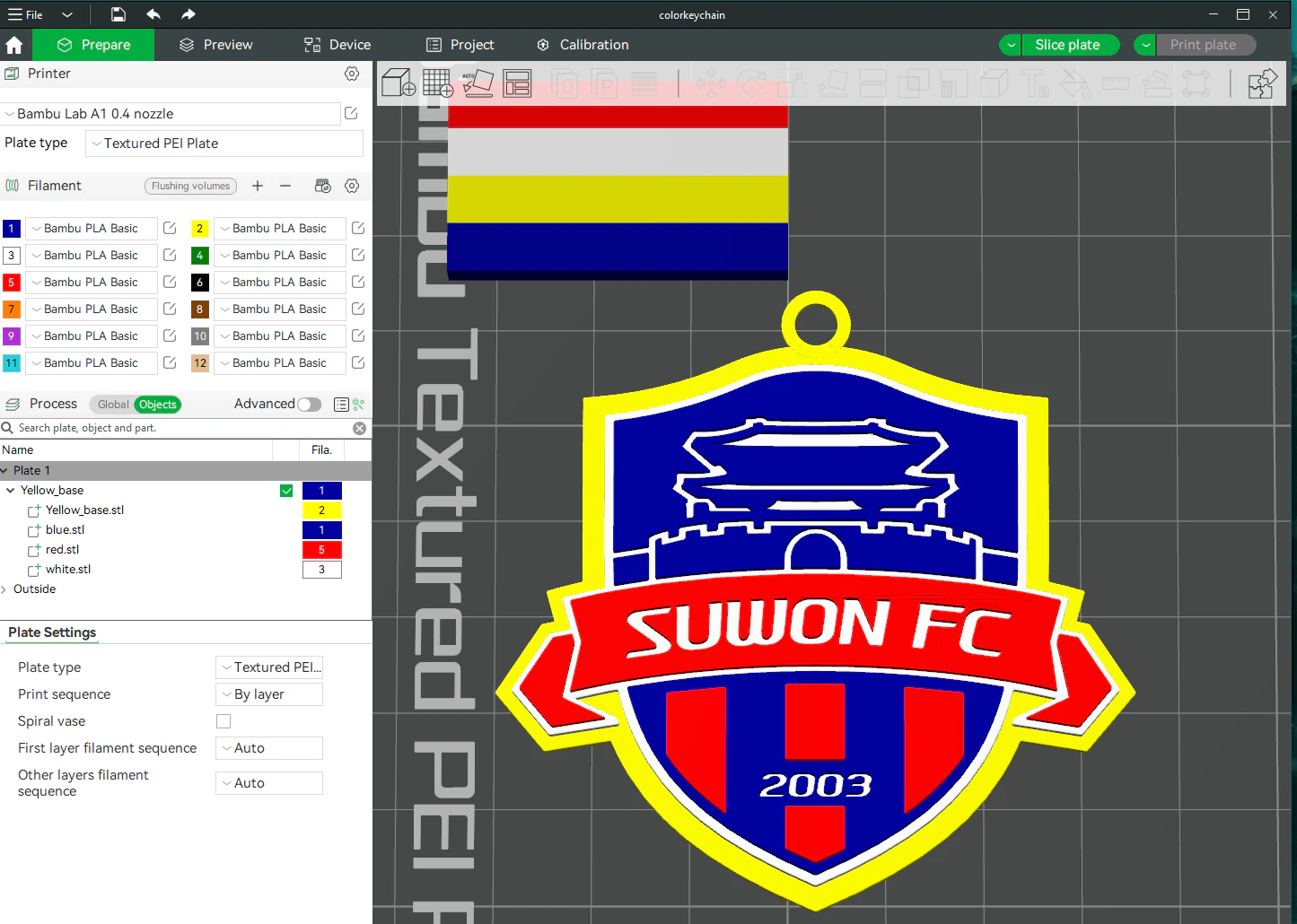 K League 1 Suwon keychain shield printable and renderable 3D Print Model .c4d .max .obj .3ds .fbx .stl .blend 