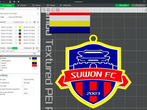 K League 1 Suwon keychain shield printable and renderable 3D Print Model