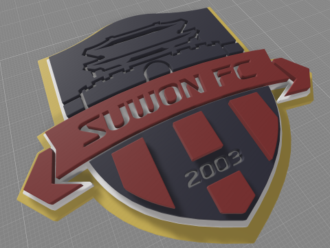 K League 1 Suwon keychain shield printable and renderable 3D Print Model