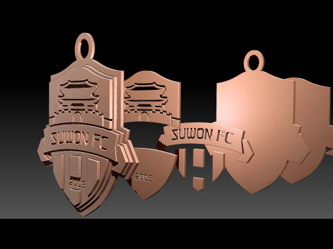 K League 1 Suwon keychain shield printable and renderable 3D Print Model