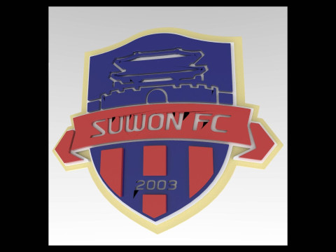 K League 1 Suwon keychain shield printable and renderable 3D Print Model