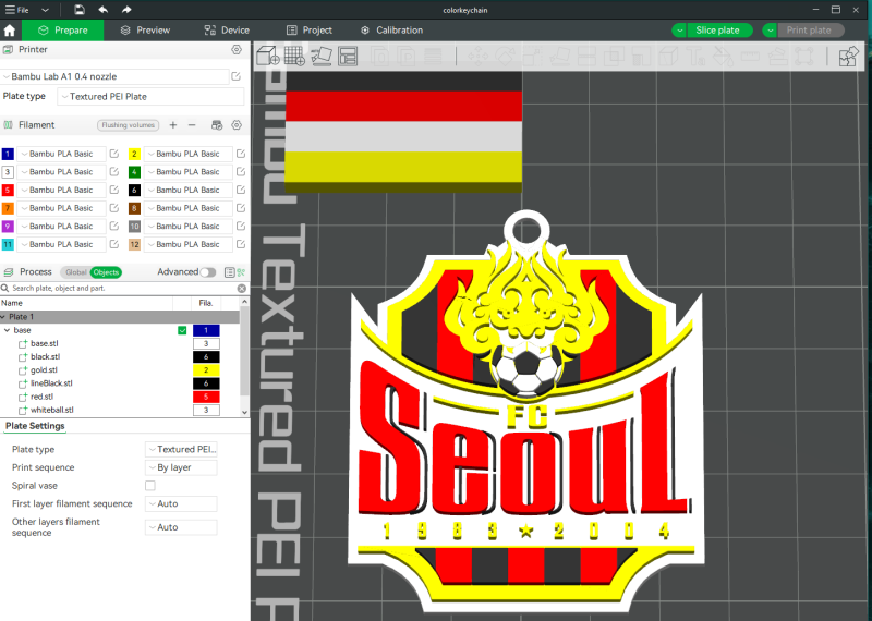 K League 1 seoul keychain shield printable and renderable 3D Принт Модель .c4d .max .obj .3ds .fbx .stl .blend