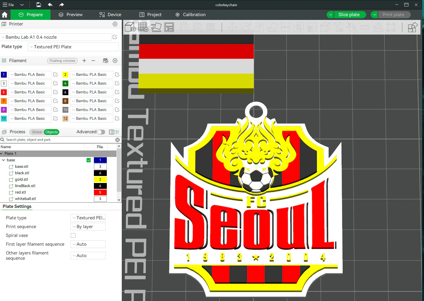 K League 1 seoul keychain shield printable and renderable 3D Print Model .c4d .max .obj .3ds .fbx .stl .blend 