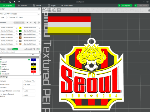 K League 1 seoul keychain shield printable and renderable 3D 프린트 모델