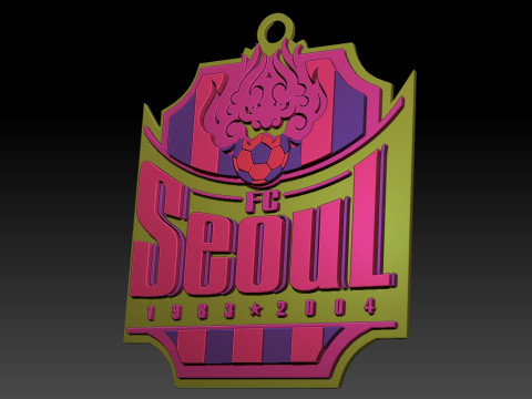 K League 1 seoul keychain shield printable and renderable 3D Принт Модель