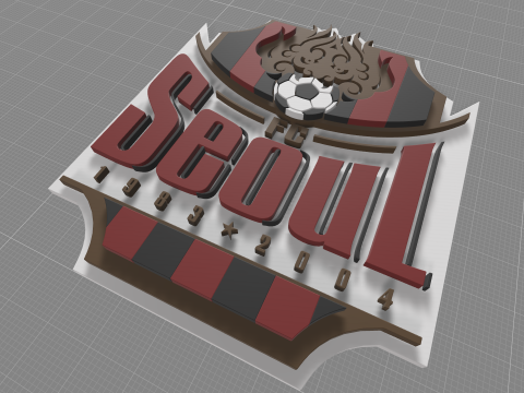 K League 1 seoul keychain shield printable and renderable 3D Принт Модель
