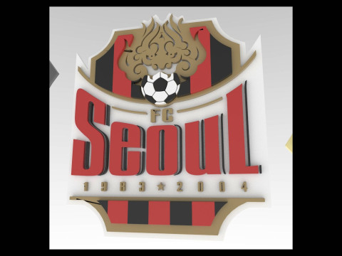 K League 1 seoul keychain shield printable and renderable 3D Принт Модель