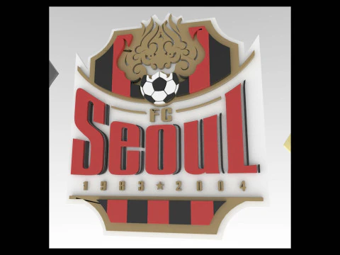 K League 1 seoul keychain shield printable and renderable 3D Print Model