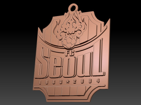 K League 1 seoul keychain shield printable and renderable 3D Принт Модель