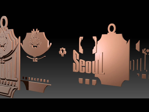 K League 1 seoul keychain shield printable and renderable 3D Принт Модель