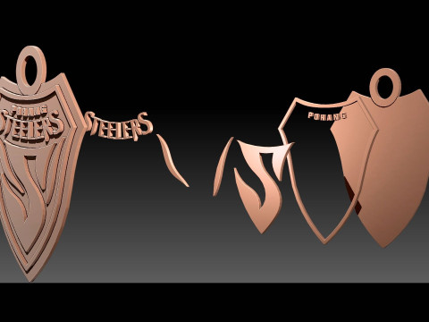 K League 1 pohang keychain shield printable and renderable Modello di stampa 3D