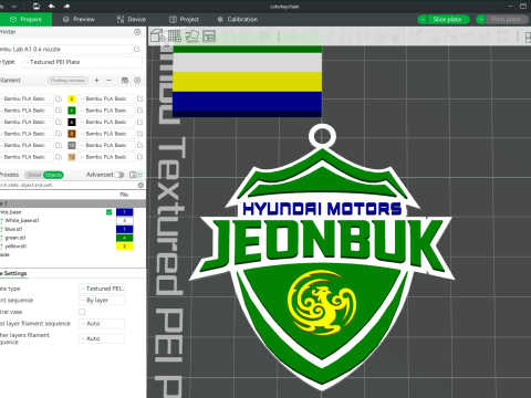 K League 1 Jeonbuk keychain shield printable and renderable 3D 프린트 모델