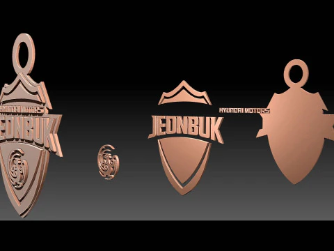 K League 1 Jeonbuk keychain shield printable and renderable 3D Print Model