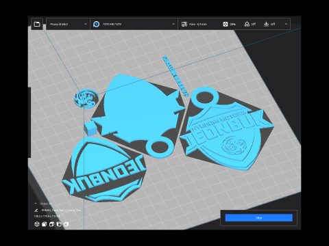 K League 1 Jeonbuk keychain shield printable and renderable Modelo de Impressão 3D