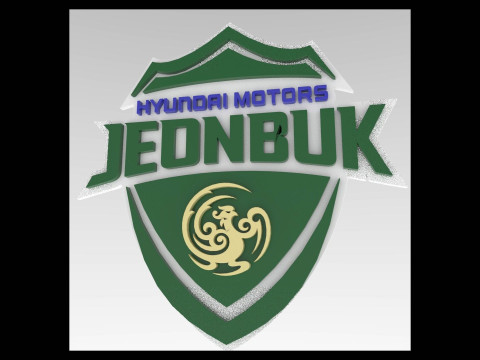 K League 1 Jeonbuk keychain shield printable and renderable Modelo de Impressão 3D