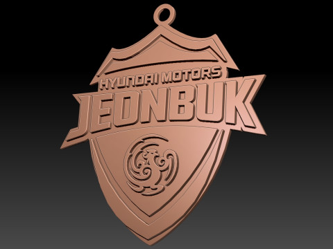 K League 1 Jeonbuk keychain shield printable and renderable Modelo de Impressão 3D