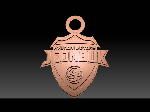 K League 1 Jeonbuk keychain shield printable and renderable Modelo de Impressão 3D
