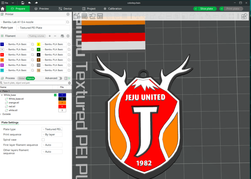 K League 1 Jeju keychain shield printable and renderable Modello di stampa 3D .c4d .max .obj .3ds .fbx .stl .blend