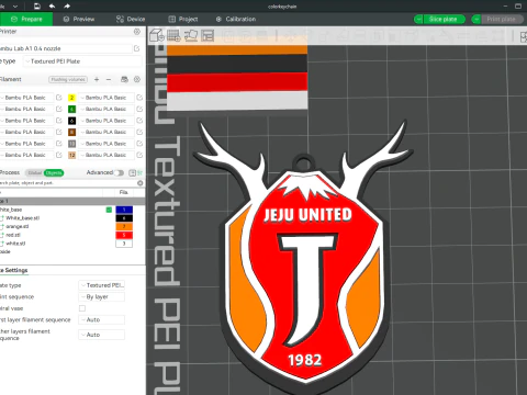 Pelindung gantungan kunci K League 1 Jeju dapat dicetak dan dirender Model Cetak 3D