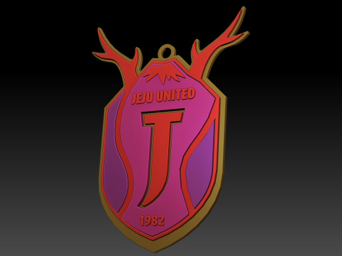 K League 1 Jeju keychain shield printable and renderable Modello di stampa 3D