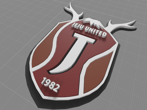 K League 1 Jeju keychain shield printable and renderable Modello di stampa 3D