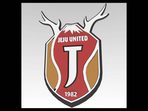 K League 1 Jeju keychain shield printable and renderable 3D Print Model