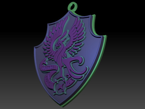 K League 1 Gwangju keychain shield printable and renderable 3D प्रिंट मॉडल