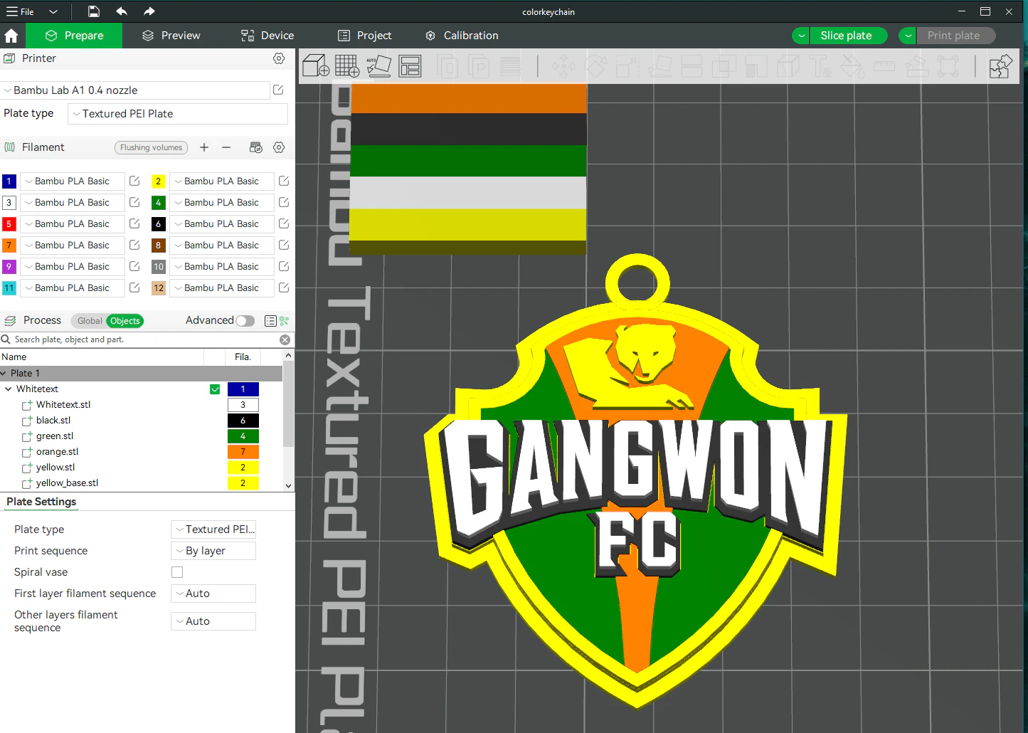 K League 1 gangwon keychain shield printable and renderable 3D Print Model .c4d .max .obj .3ds .fbx .stl .blend 