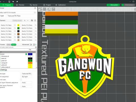 K League 1 gangwon keychain shield printable and renderable 3D 프린트 모델