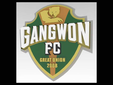 K League 1 gangwon keychain shield printable and renderable Modelo de impresión 3D