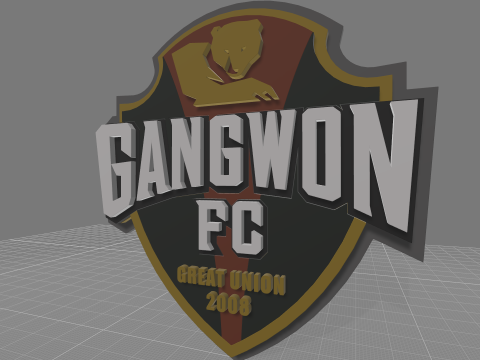 K League 1 gangwon keychain shield printable and renderable Modelo de impresión 3D