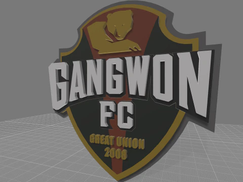 K League 1 gangwon keychain shield printable and renderable 3D Print Model