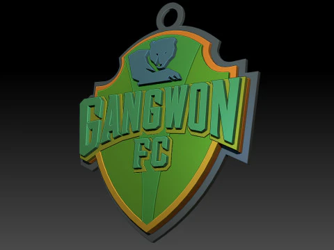 K League 1 gangwon keychain shield printable and renderable 3D Print Model