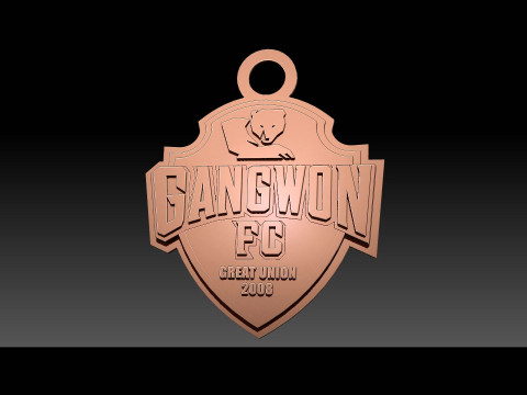 K League 1 gangwon keychain shield printable and renderable Modelo de impresión 3D