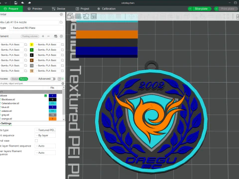 Pelindung gantungan kunci K League 1 Daejeon dapat dicetak dan dirender Model Cetak 3D