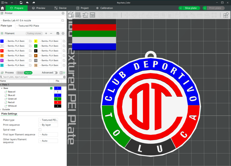 Liga MX Toluca keychain badge color printable 3D Print Model .c4d .max .obj .3ds .fbx .stl .blend