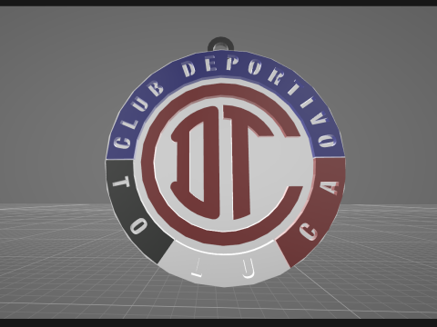 Liga MX Toluca keychain badge color printable 3D Print Model