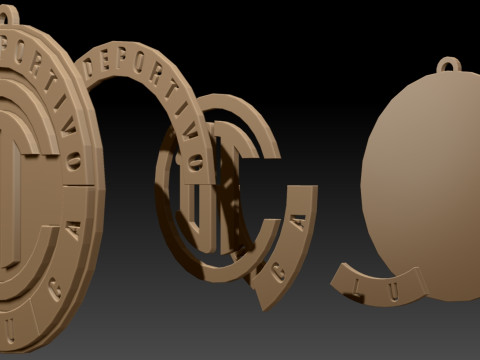 Liga MX Toluca keychain badge color printable 3D Print Model