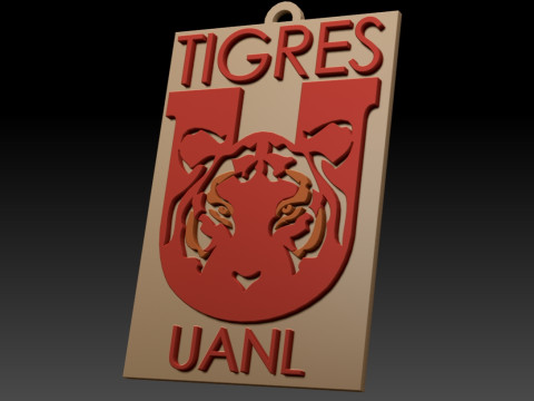 Liga MX Tigres keychain badge color printable 3D 프린트 모델