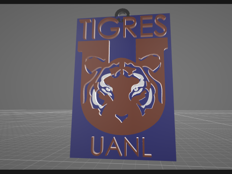 Liga MX Tigres keychain badge color printable 3D 프린트 모델