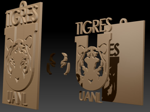 Liga MX Tigres keychain badge color printable 3D 프린트 모델