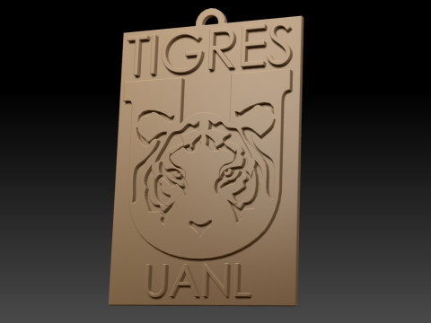 Liga MX Tigres keychain badge color printable 3D 프린트 모델
