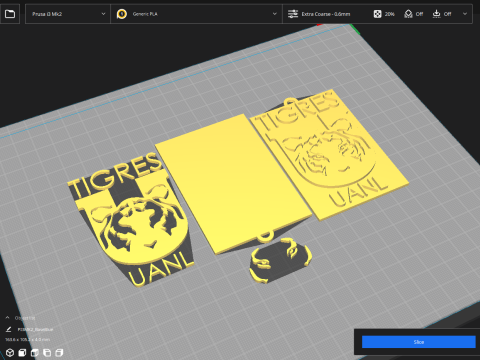 Liga MX Tigres keychain badge color printable 3D 프린트 모델