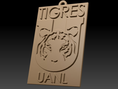 Liga MX Tigres keychain badge color printable 3D 프린트 모델
